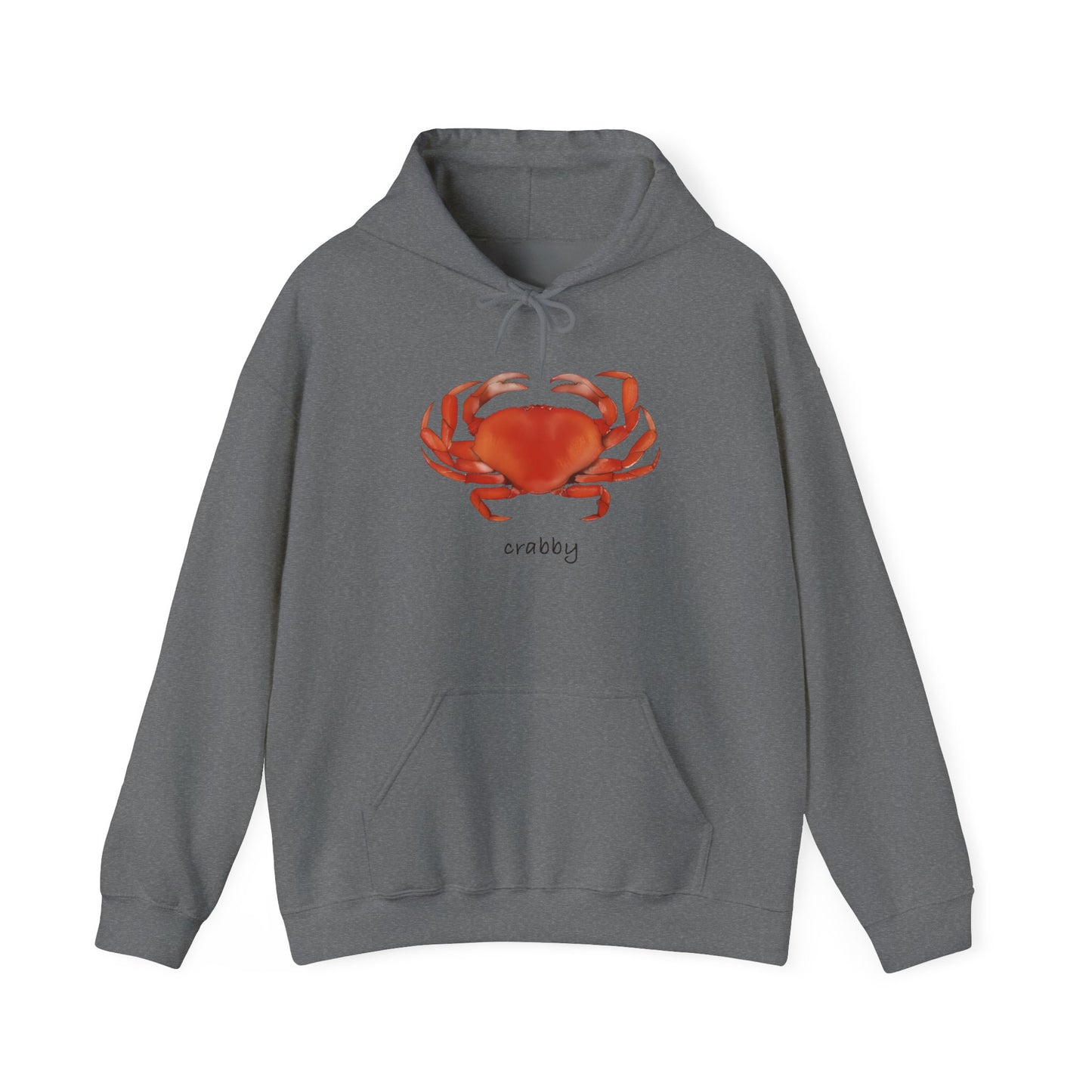 Crabby Unisex Hooded Sweatshirt | Cute Crab Design, Funny Gift for Crab Lovers, Cozy Apparel, Beach Day Outfit, Summer Style