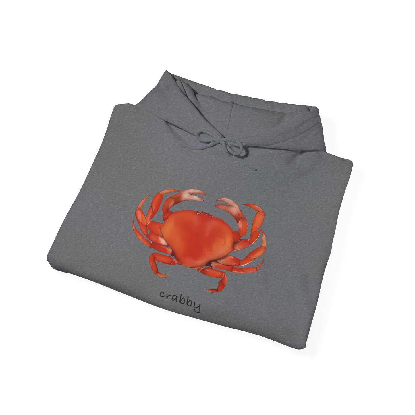 Crabby Unisex Hooded Sweatshirt | Cute Crab Design, Funny Gift for Crab Lovers, Cozy Apparel, Beach Day Outfit, Summer Style