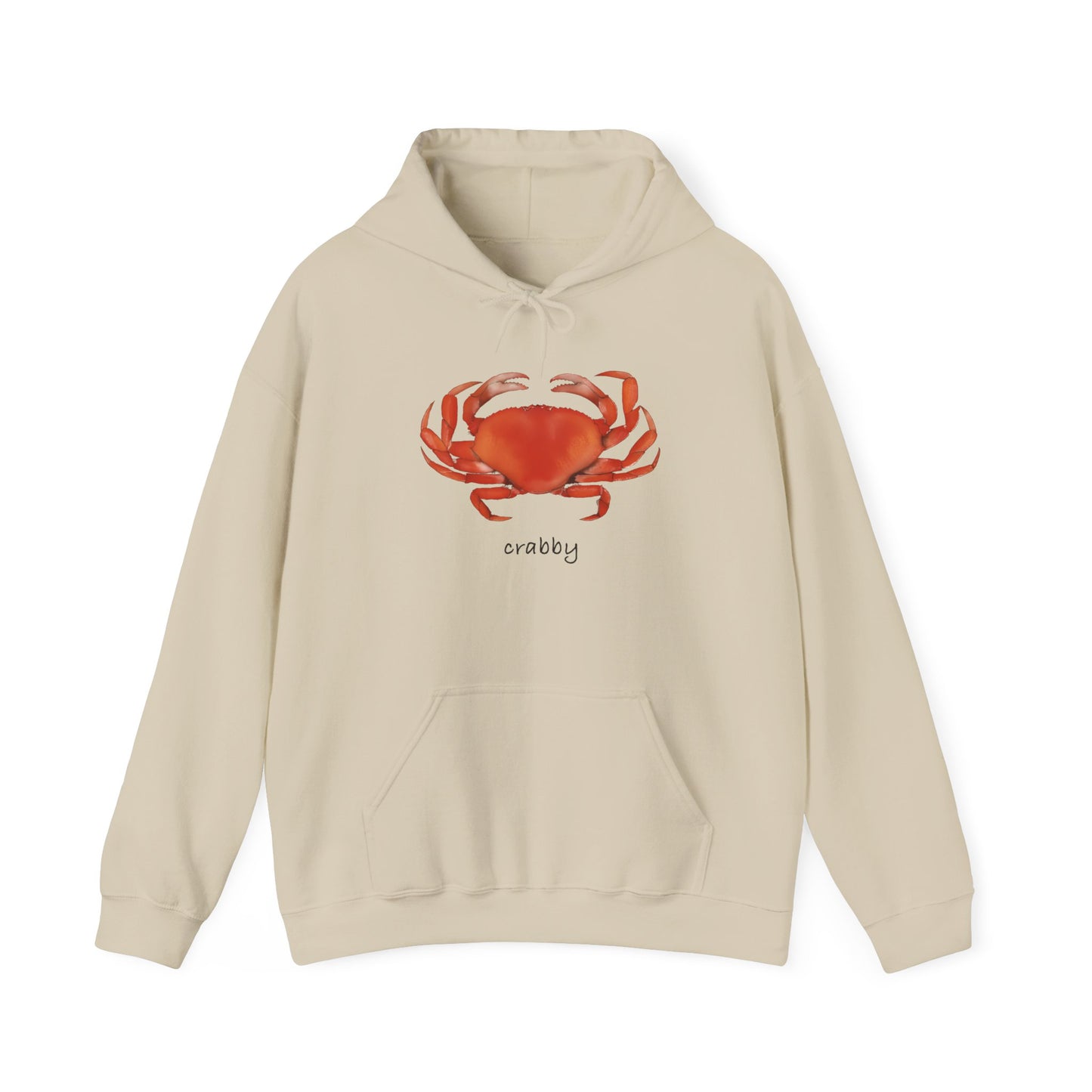 Crabby Unisex Hooded Sweatshirt | Cute Crab Design, Funny Gift for Crab Lovers, Cozy Apparel, Beach Day Outfit, Summer Style