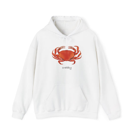 Crabby Unisex Hooded Sweatshirt | Cute Crab Design, Funny Gift for Crab Lovers, Cozy Apparel, Beach Day Outfit, Summer Style